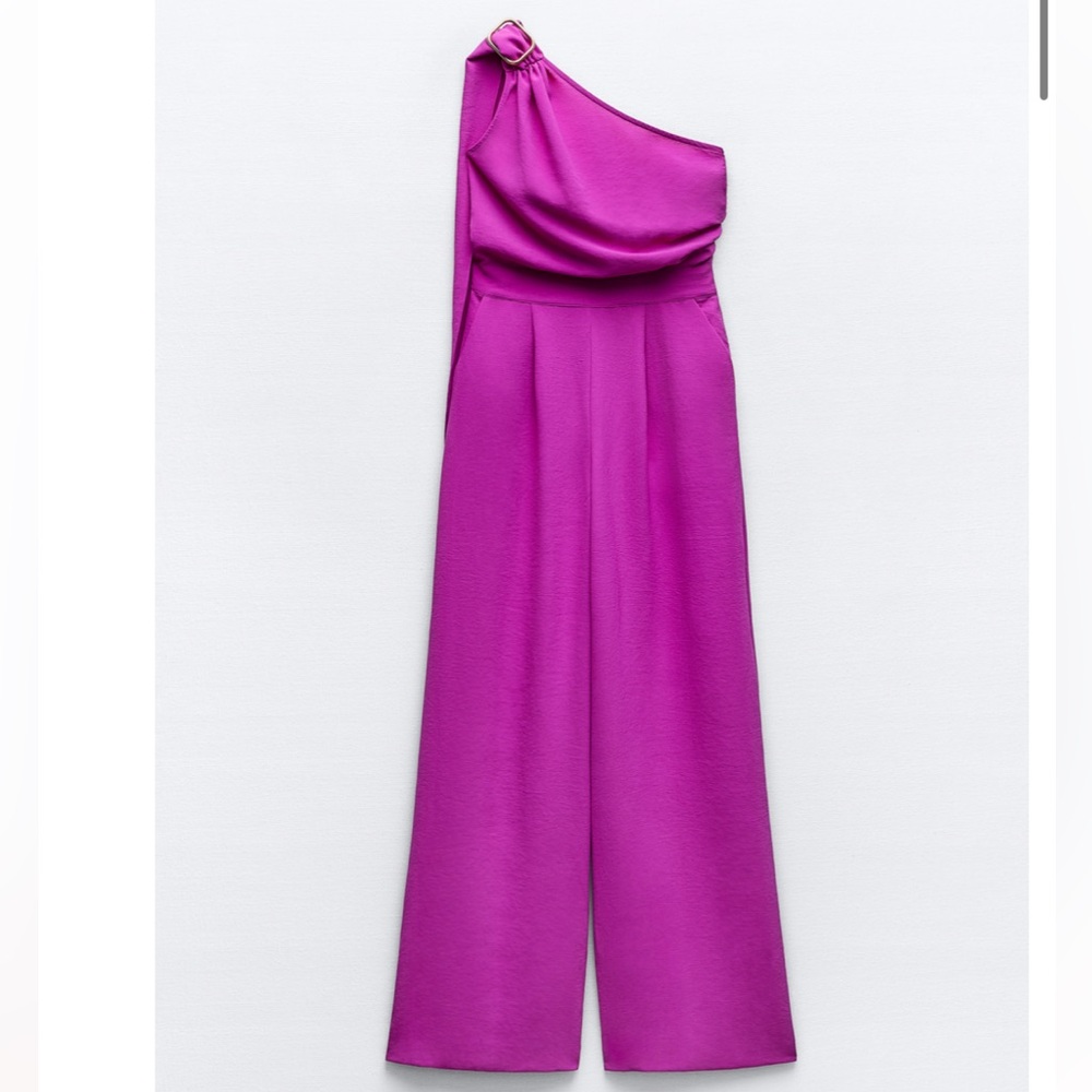 ZARA LONG ASYMMETRIC JUMPSUIT - Picture 9 of 11